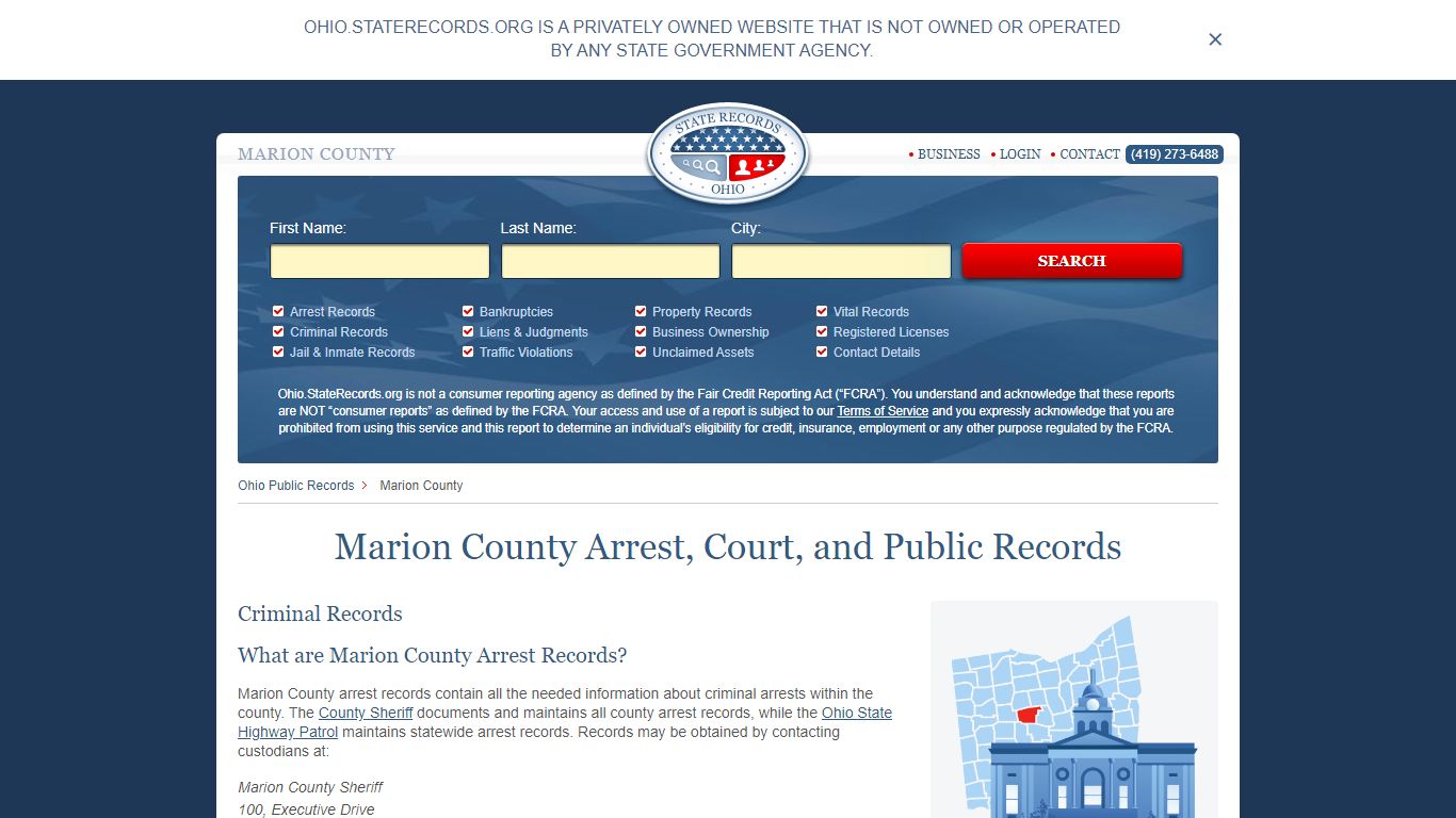 Marion County Arrest, Court, and Public Records