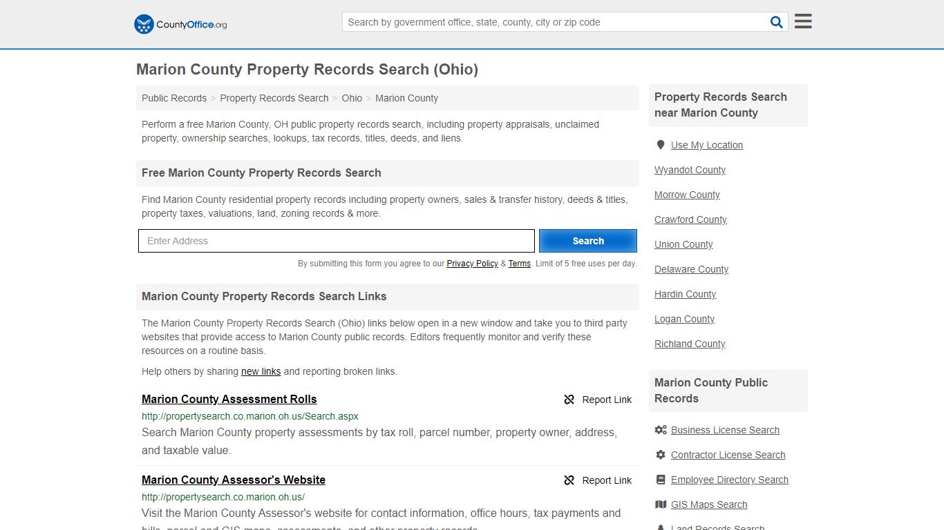 Marion County Property Records Search (Ohio) - County Office